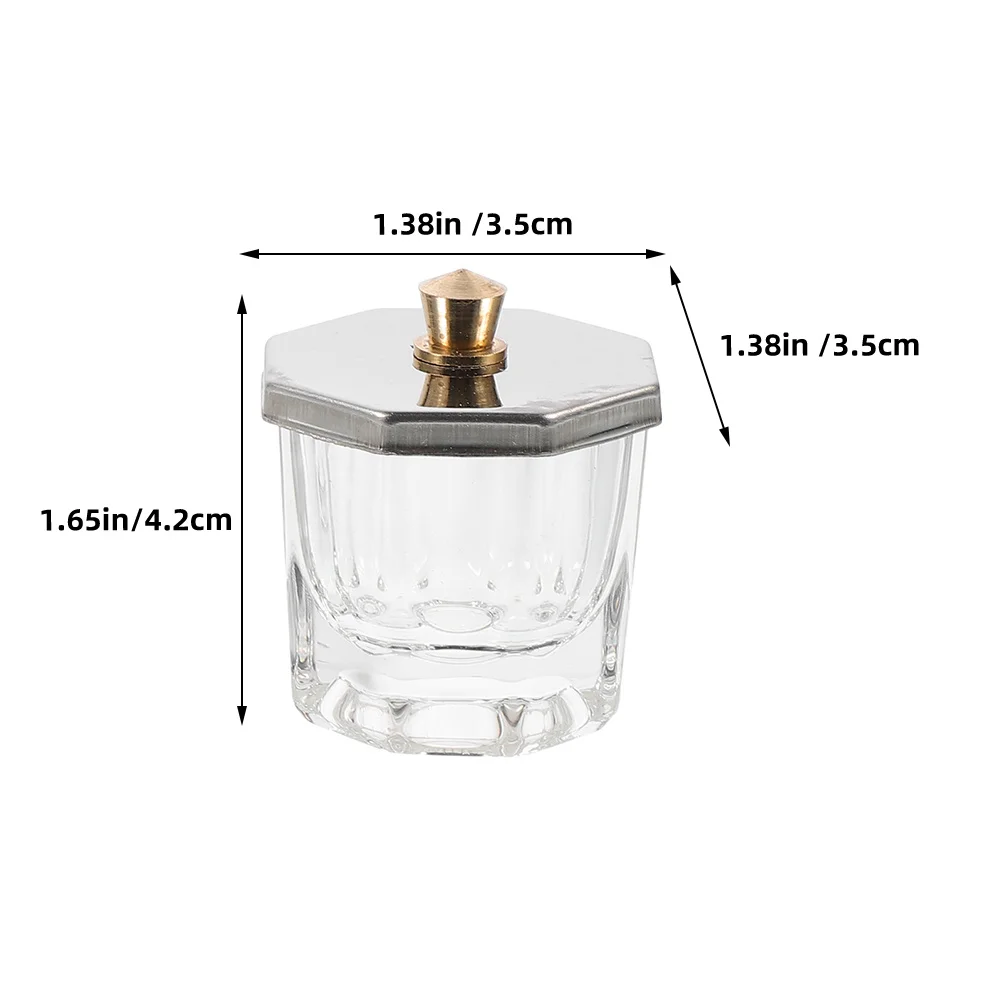 Piatto Dappen per unghie acriliche con coperchio Tazza per unghie in vetro per miscelare lo strumento per manicure in polvere liquida Strumenti per unghie acriliche dal design elegante