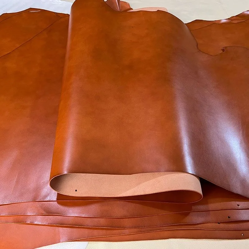 Plant Tanned Leather Material 2.3mm Genuine Leather Top Layer Cowhide Tree Cream Leather DIY Handmade Leather Goods Caramel Colo
