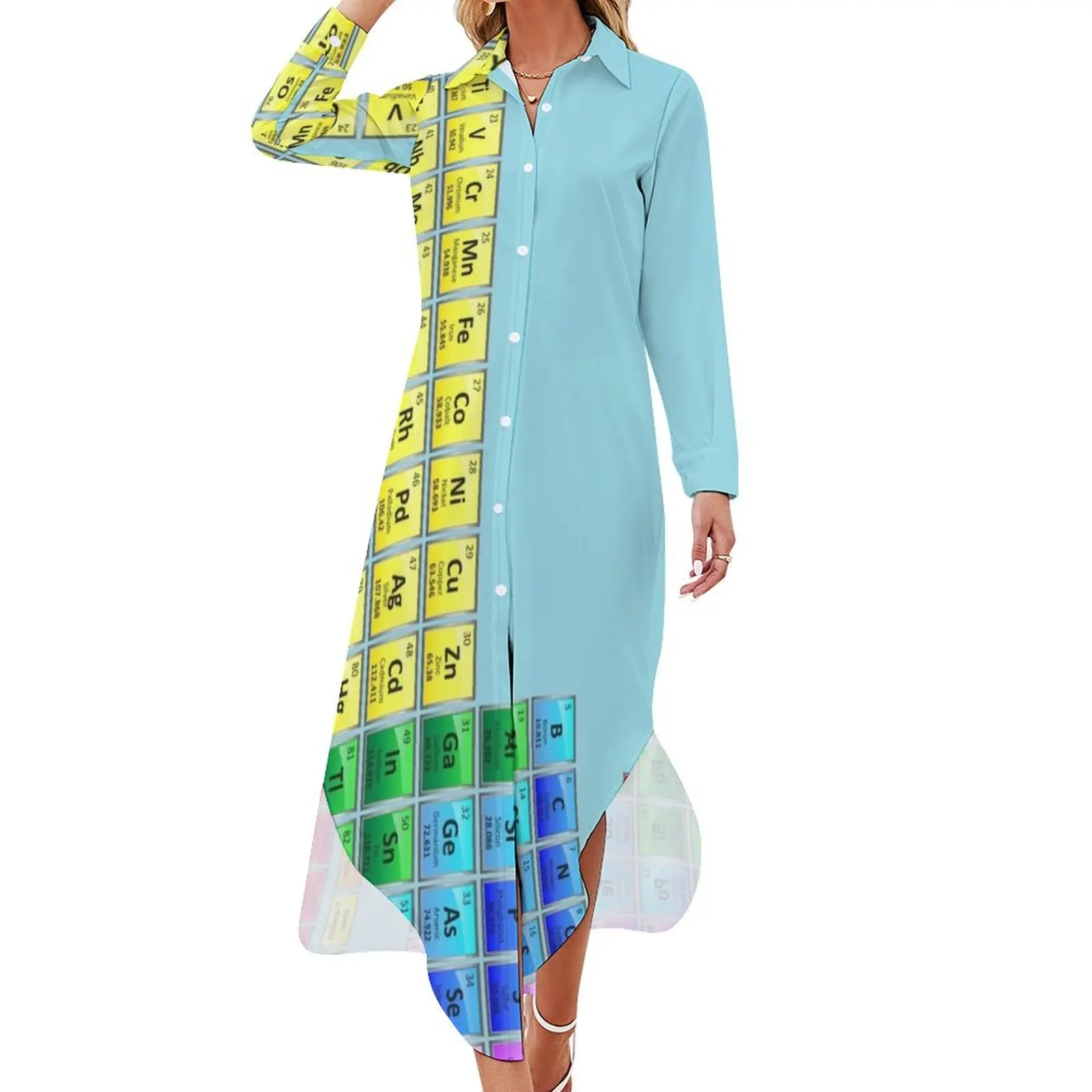 

118 Element Periodic Table Long Sleeved Shirt Dress summer clothes dresses with long sleeves luxury evening dresses 2024