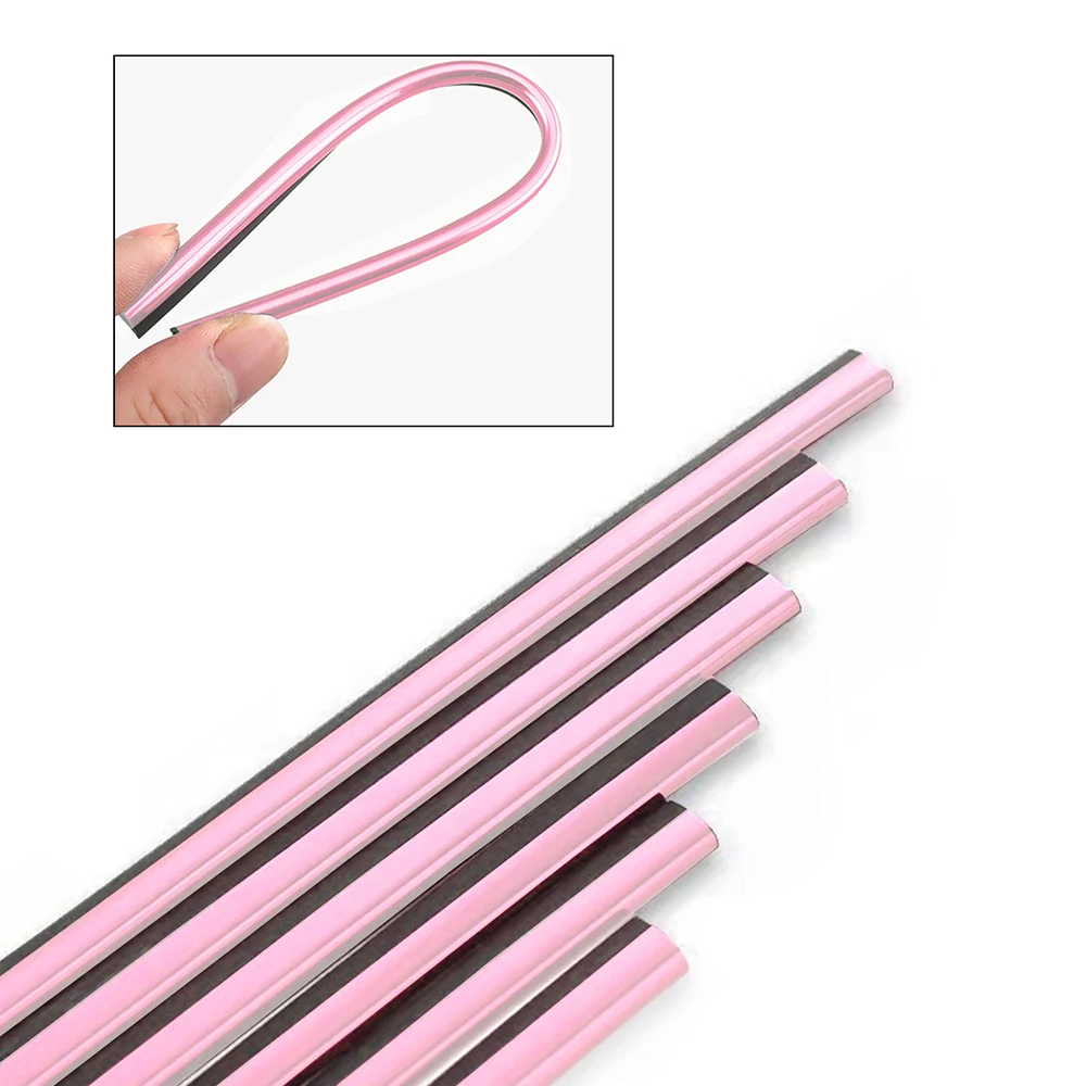 Car Air Conditioner Vent Outlet Trim 10pcs Pink DIY U Shape Car Trim Strip Auto Interior Side Air Vents Strip Car Interior Trim