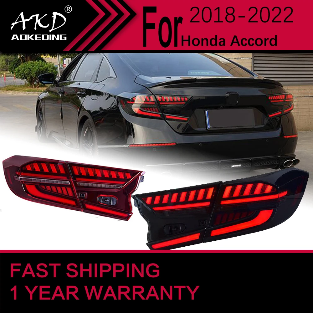 Car Lights for Honda Accord G10 LED Tail Light 2018-2021 Accord Rear Stop Lamp Brake Signal DRL Reverse Automotive Accessories