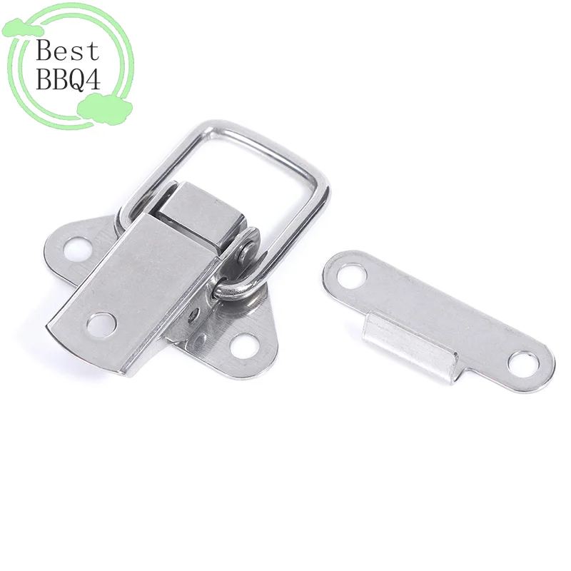 (BBQ4) Stainless Steel 304 Toolbox Locking Latch Hasp Metal Toggle Catch Clasp Box Loaded Hinge Furniture Hardware Accessory