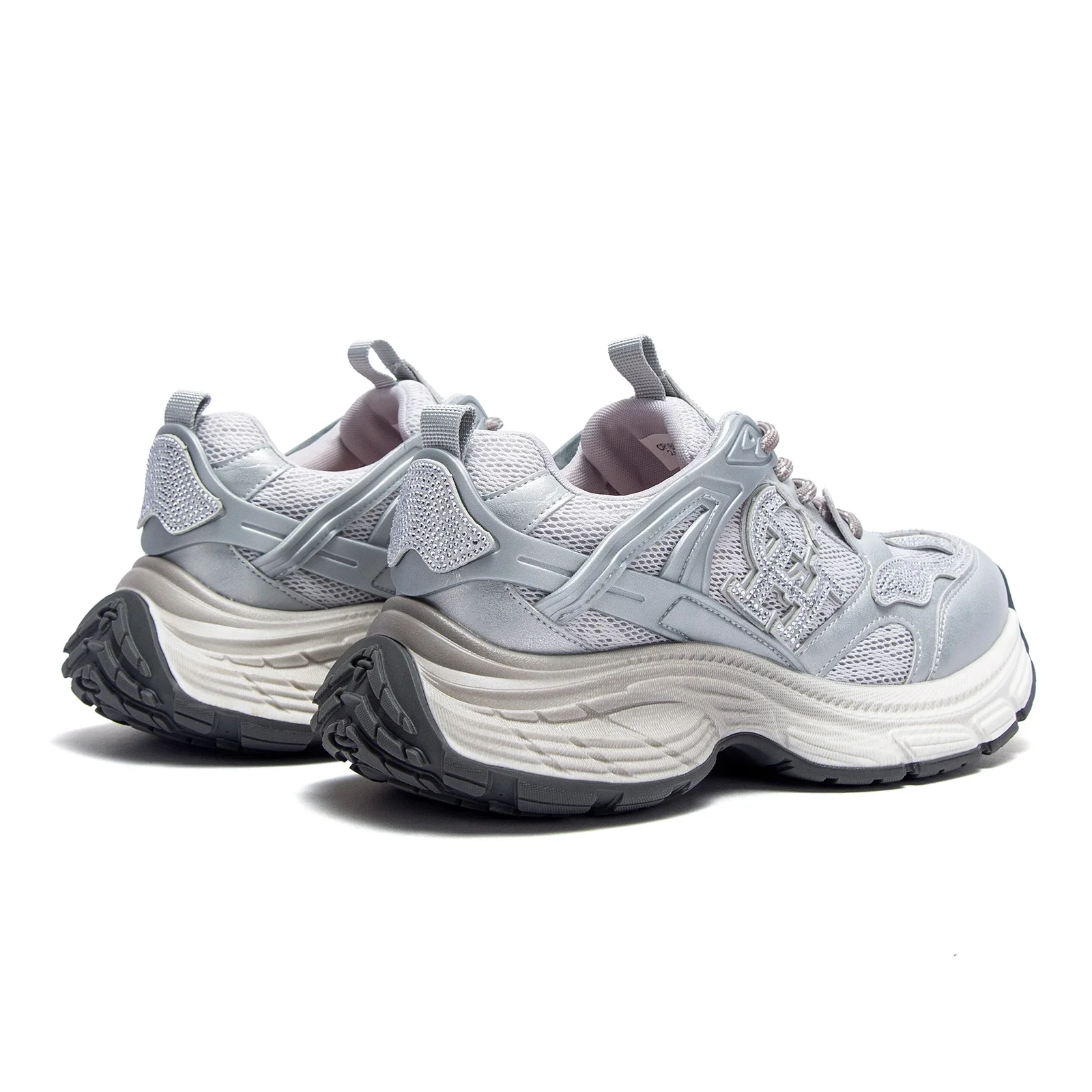 

Women's Casual Shoes Grey Fashionable Wide-Base Balance Shoes with Breathable Upper and Lace-Up Design Luxury Brand Woman Shoes