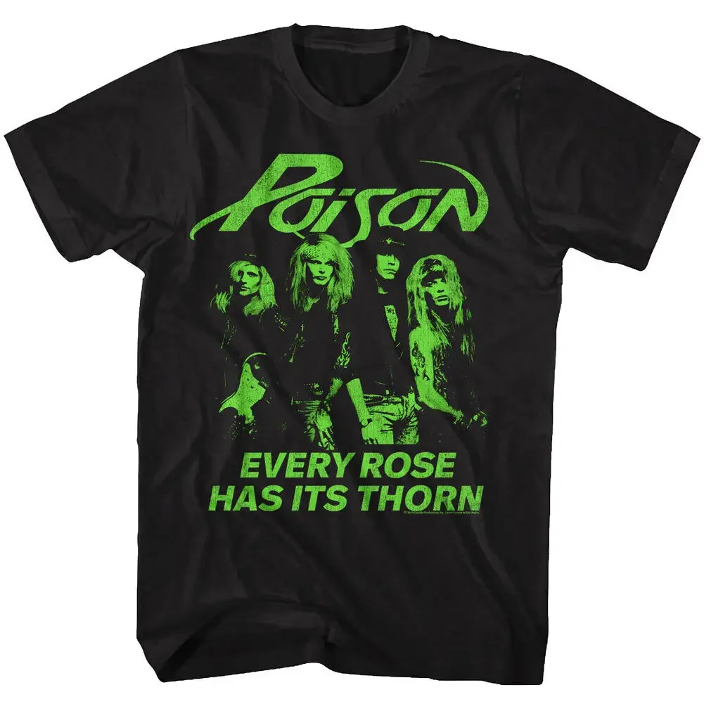 Poison Every Rose Has Its Thorn Green Men's T Shirt