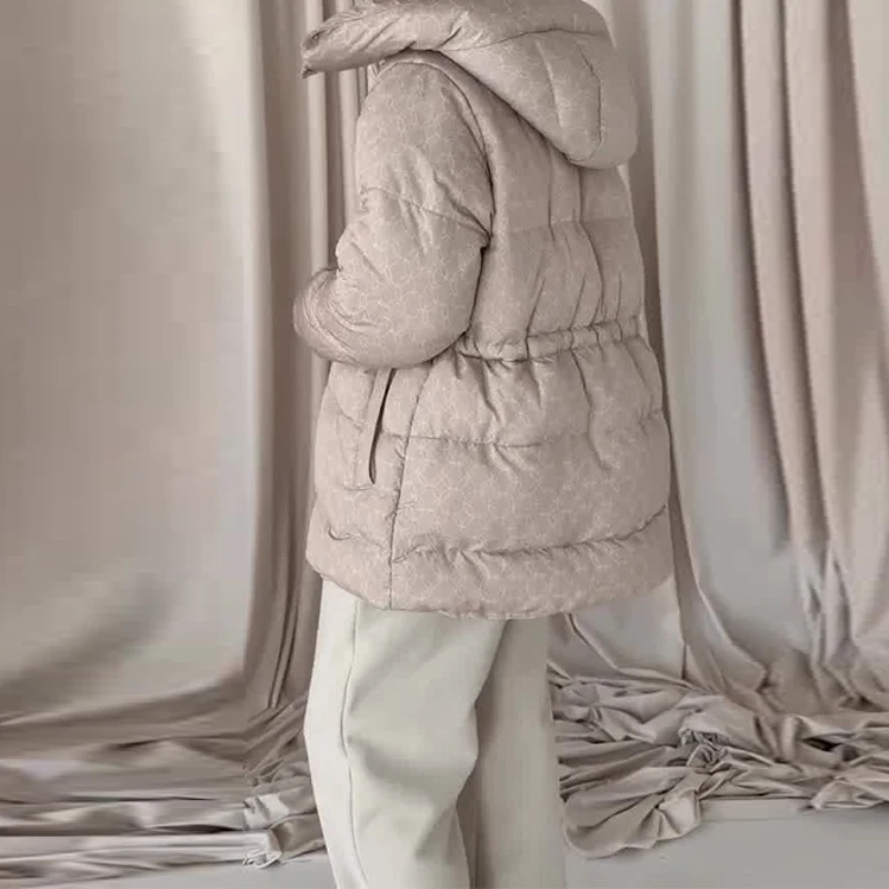 ملابس نسائية جديدة لخريف 2025 مطبوعة ملابس قطنية متوسطة وطويلة دافئة ومريحة #3