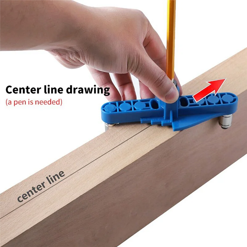 2-In-1 Straight Hole Punching Locator Sets Self-Centering Scriber, Round Tenon Punch DIY Woodworking Tools