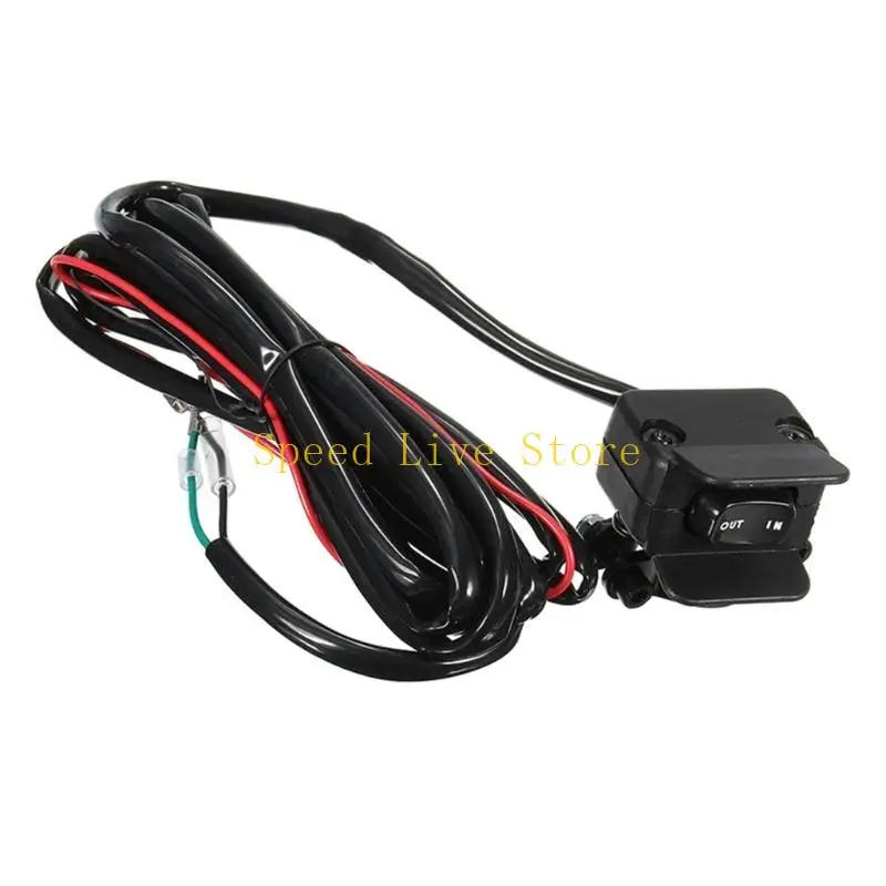 547C Winch Rocker Thumb Switch 3 Meter Handlebar Control Line for Motorcycles ATV