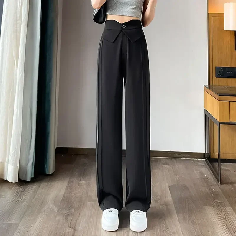 High Quality Tailoring Woman Trousers Work Wide Leg Dress Pants for Women Office Comfortable Stretch Clothing Chic and Elegant G