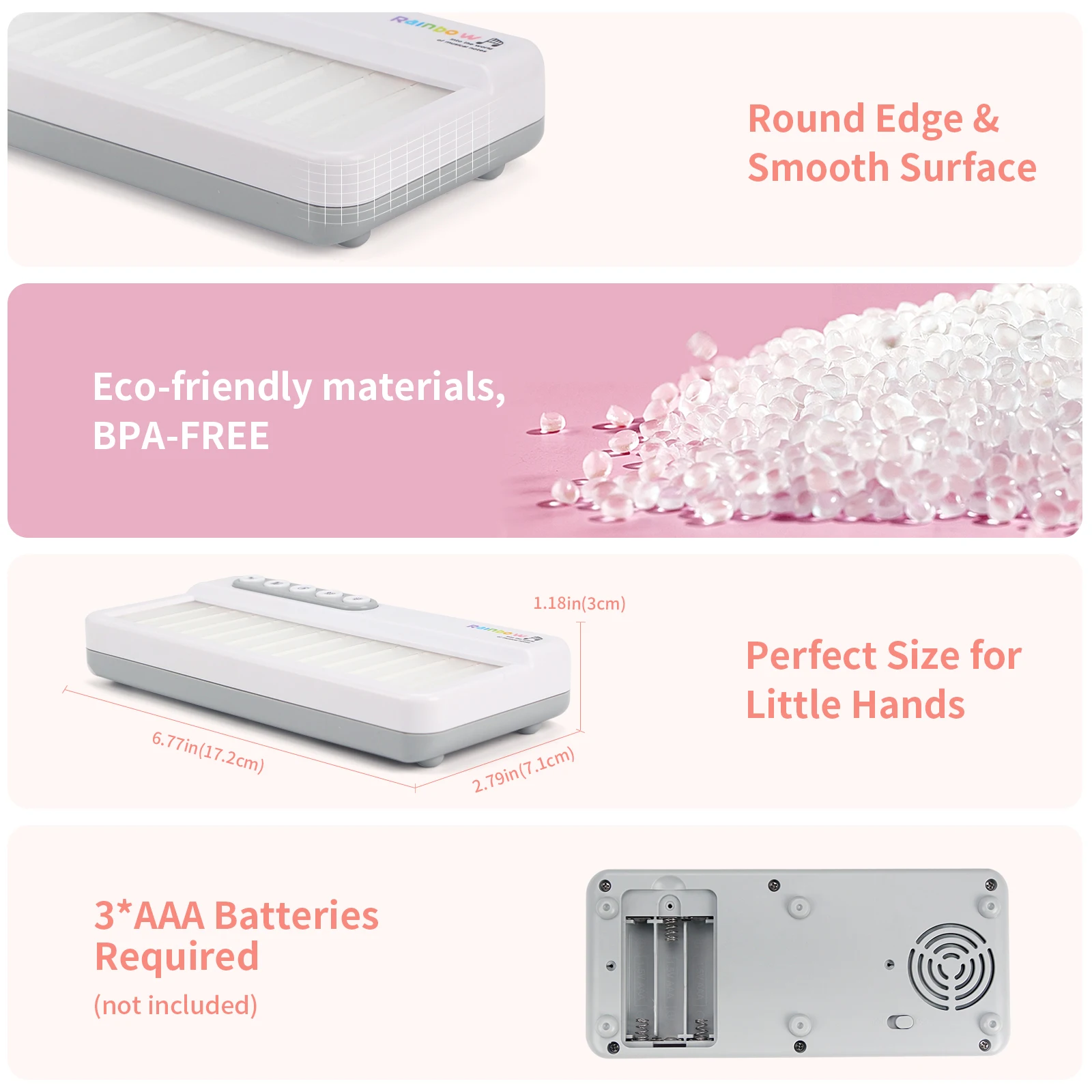 ミニポケットレインボー電子オルガンポータブルピアノモンテッソーリ楽器早期教育玩具子供のためのギフト