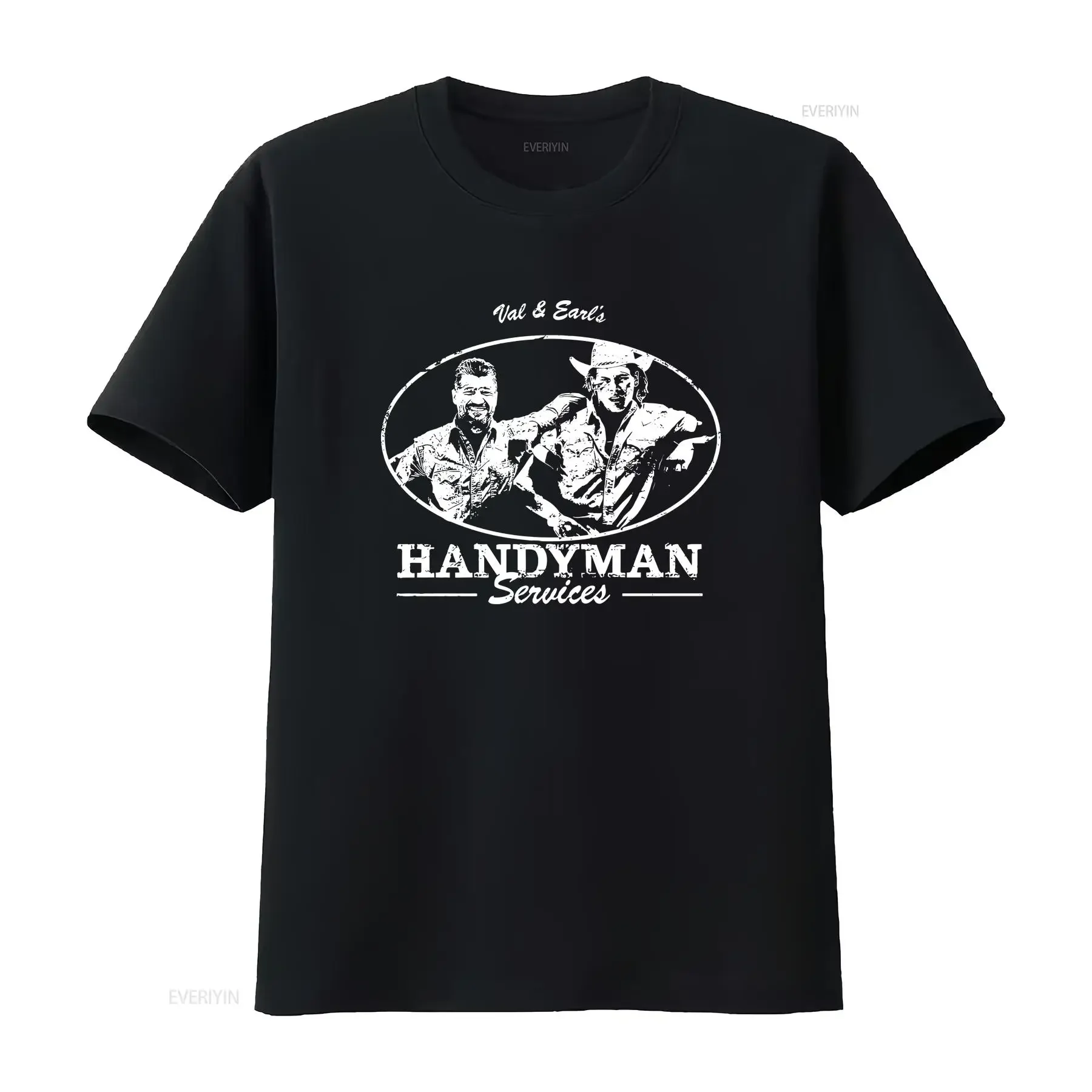 TREMORS Movie Val Handyman Services Black T Shirt   vintage Washed Top For Everyday Wear Slightly Soft Unisex Casual fashion
