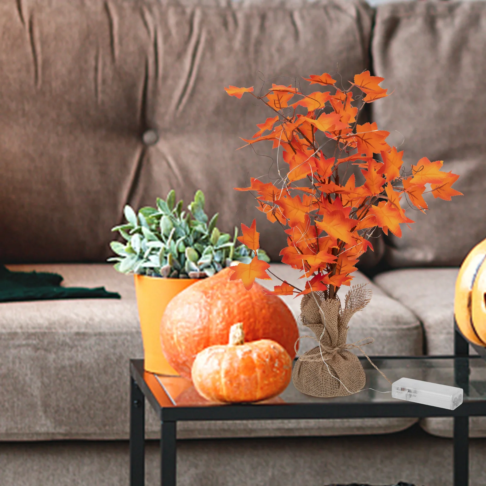 

Lighted Tree Fall Thanksgiving Decor LED Thanksgiving Day Tree Lamp Indoor Desktop Creative Maple Leaf Scene Light