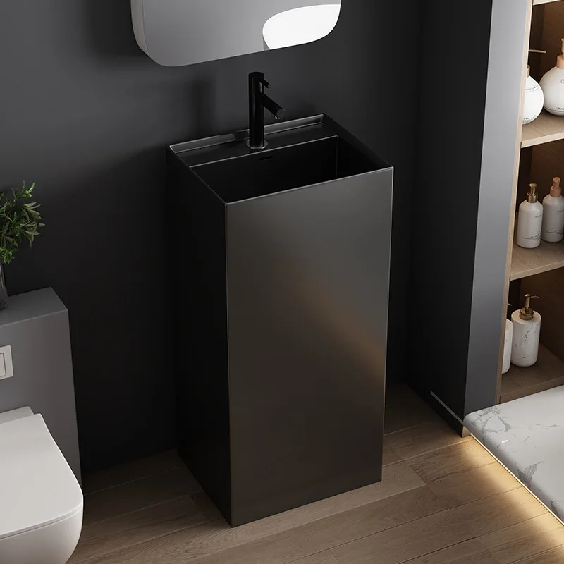 كريم ويند B & B فندق عمود حوض السيراميك المتكاملة من الأرض إلى الأرض KTV عمود حوض اغسل وجهك في الحمام #3