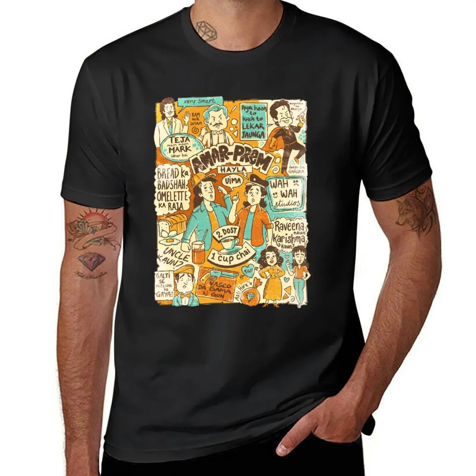 Andaz Apna Apna Mashup (Retro) T-Shirt customs blanks mens t shirts