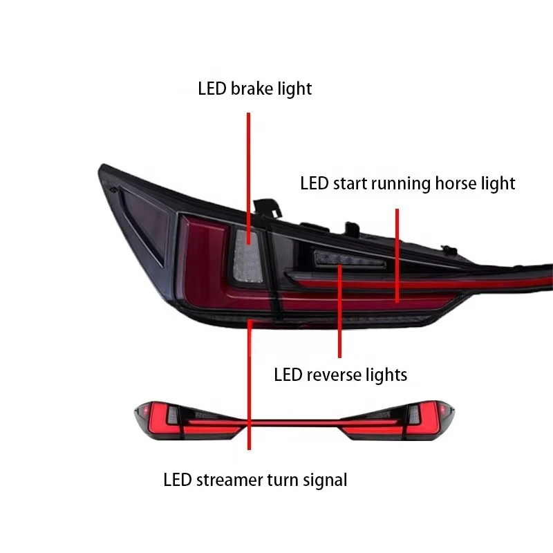 For Lexus RX RX300 RX350 RX450 2016-2022 Upgrade Penetrating Full LED Taillight LED Reverse Light High Quality Plug and Play