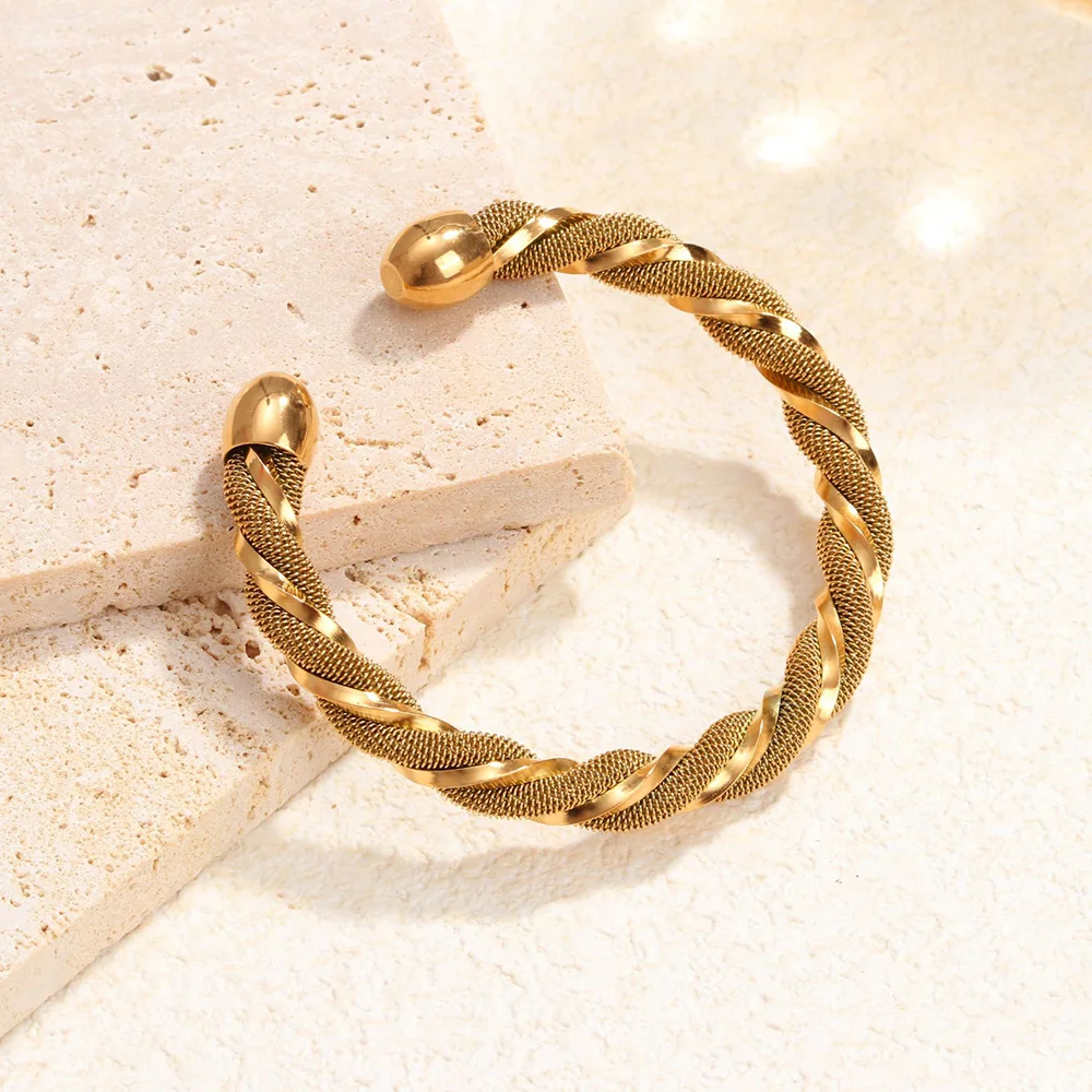 

New style twist bracelets, stylish and personalized stainless steel ladies bracelets, retro jewelry, gifts for women