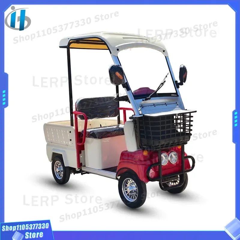 60V Electric Mini Freight Truck Four Wheel Cargo Vehicle with Roof Windshield for Small Goods Daily Transportation Korean