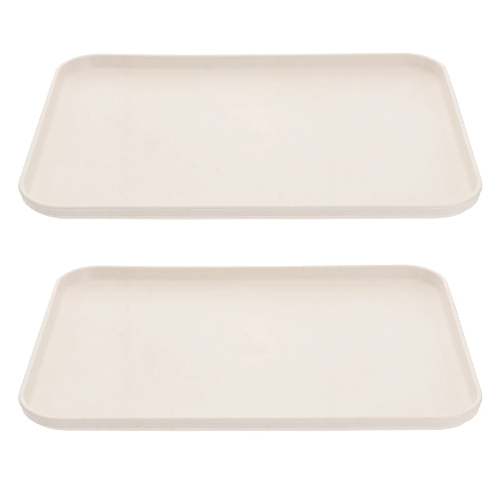 

2Pcs Plastic Rectangular Serving Plates Thick Premium PP Stackable Food Dessert Platters Household Party Use