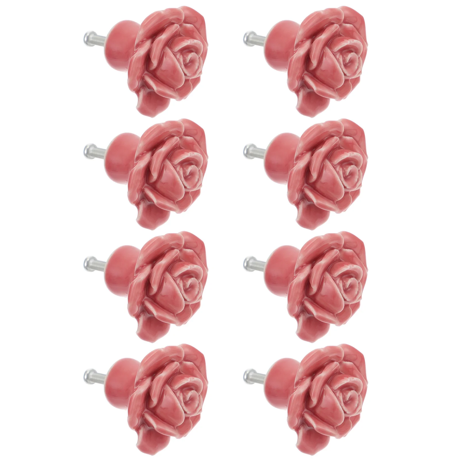 

8Pcs Ceramic Vintage Rose Door Knobs Floral Pull Handles for Kitchen Cabinet Wardrobe Drawer Cupboard Furniture