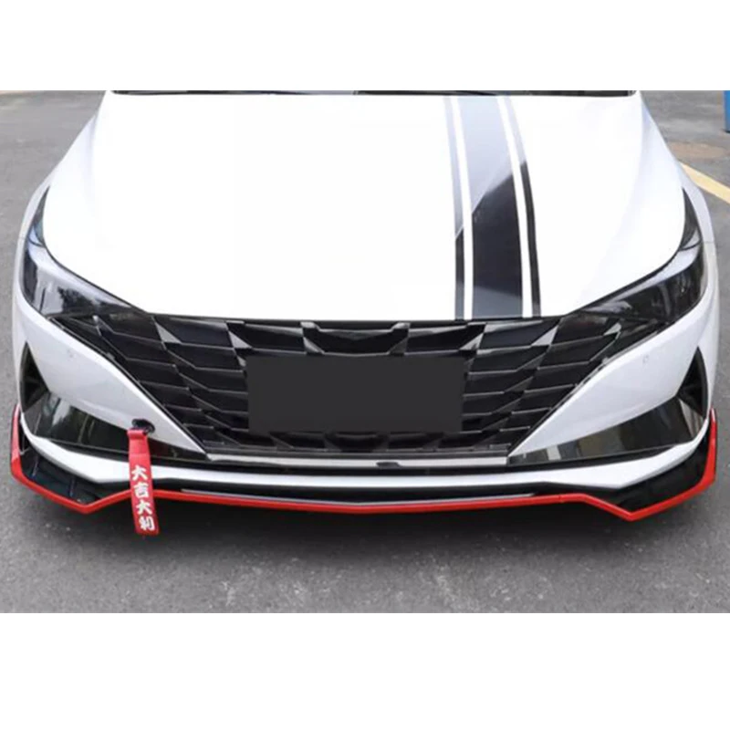 For 3PCS ABS Front Bumper Lip Diffuser Splitter NEW Hyundai Elantra CN7 Anti-Collision Accessories Refit Body Kit 2020 2021 2022