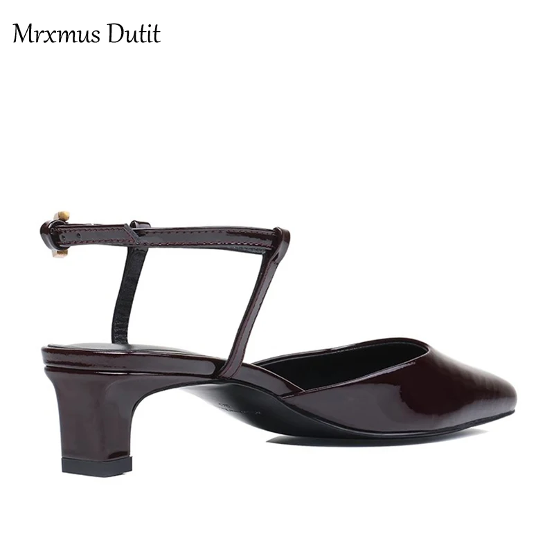 Mrxmus 2024 Summer Fashion Women New Square Head Muller Sandals Solid Elegant Casual Versatile Simple Shoes Female Chic Pumps