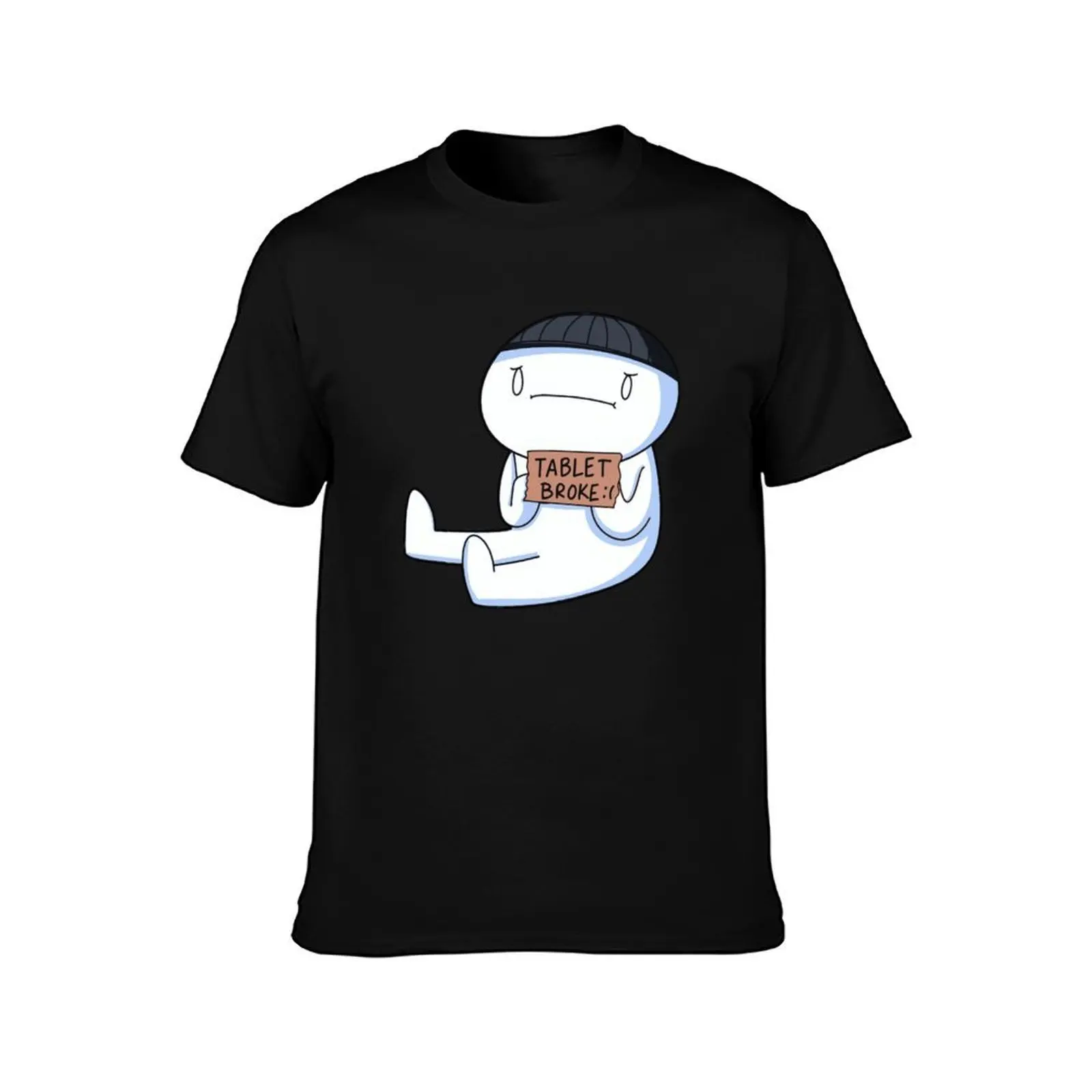 tablet broke T-Shirt Summer Casual Cotton Tee Oversized Streetwear Tops Vintage Graphic Print Loose Fit Short Sleeve