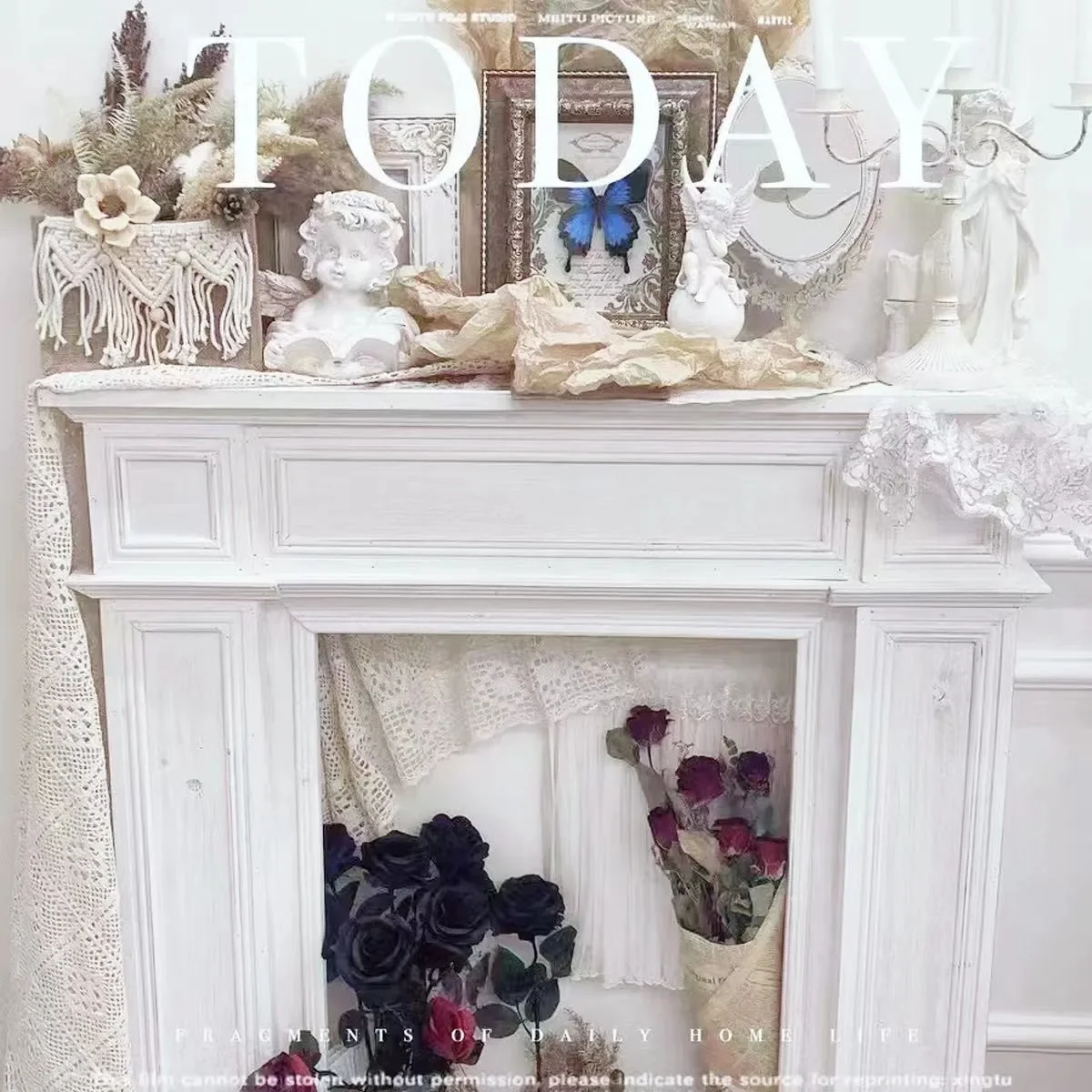 American Retro Log Color  Rack White Decorative Rack Wedding Living Room Display Homestay Entrance Partition Table