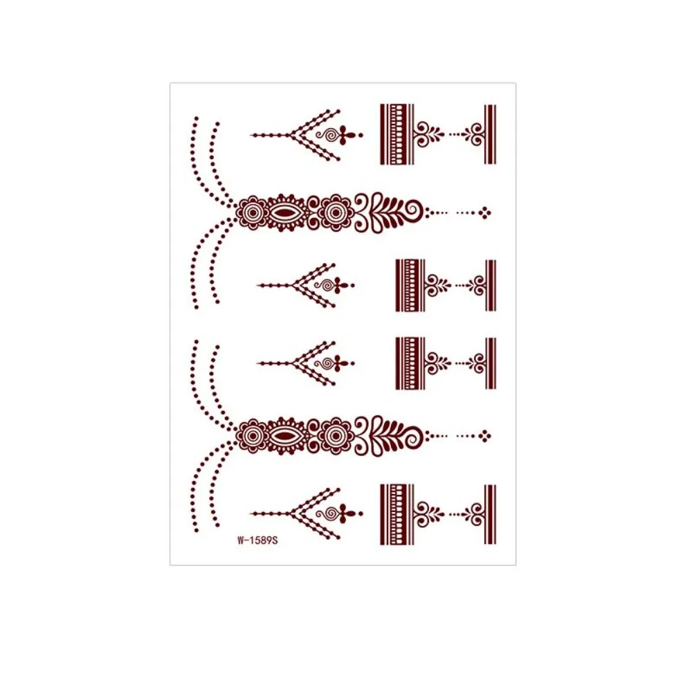 

Red Mehndi Stickers Henna Tattoo Stickers Lace Fake Tattoo Legs Arm Temporary Tattoo India Flower Wedding Tool