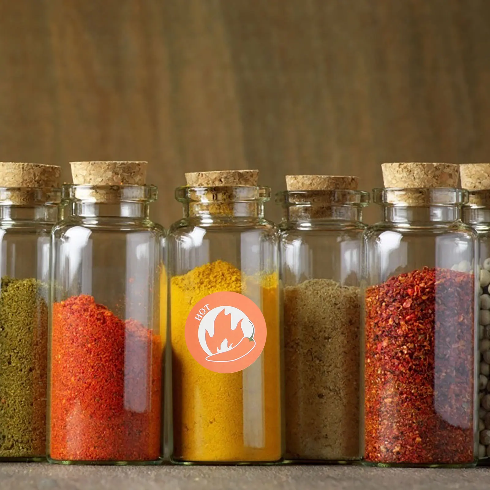 

10 Sheets Spicy Food Labels Chili Pepper Pattern Warning Stickers Indicating Hot Sauce Spice Level Spicy Food Caution Decals