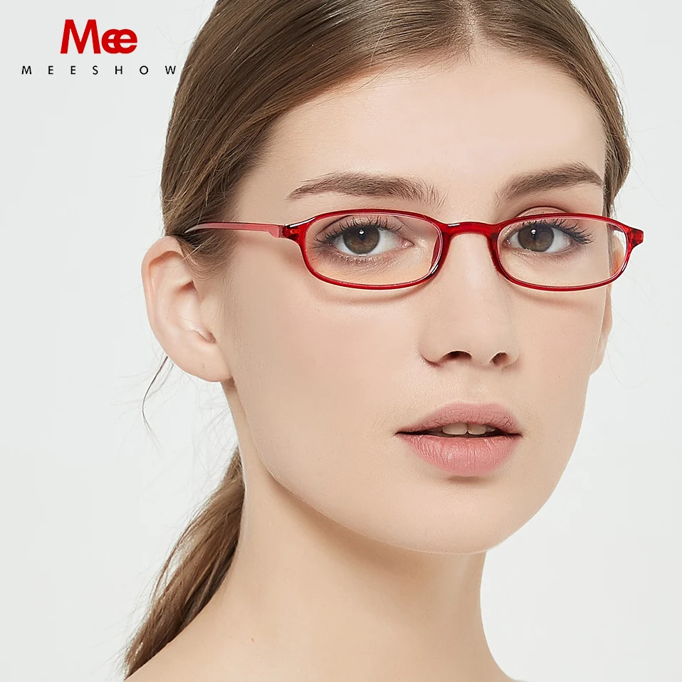 Meeshow TR90 computer reading glasses 6g women men's eyeglasses Classic Slim Eyeglasses Memory Plastic Tatianium reader