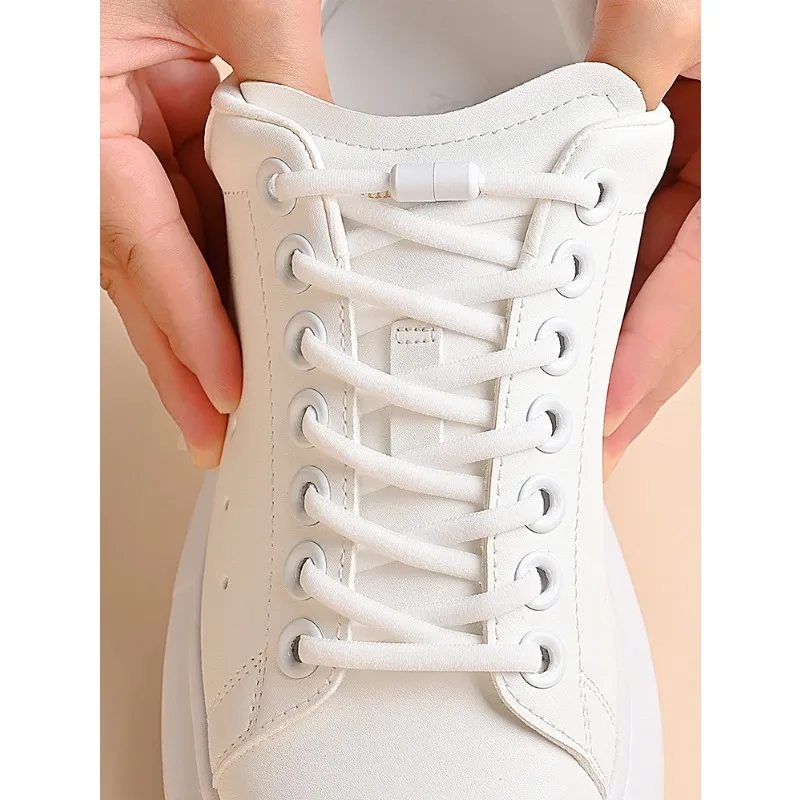 Elastic No Tie Shoelaces Semicircle Shoe Laces for Kids and Adult Sneakers Shoelace Quick Lazy Metal Lock Laces Shoe Strings