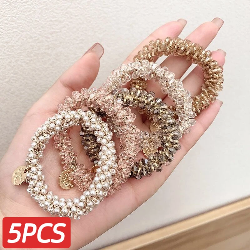 2025 Yeni Kristal Saç Halat Bilezik Çift kullanımlı Saç Kravat Kore Tarzı İnternet Kadınlar için Popüler Basit Saç Bağları Lastik Bant