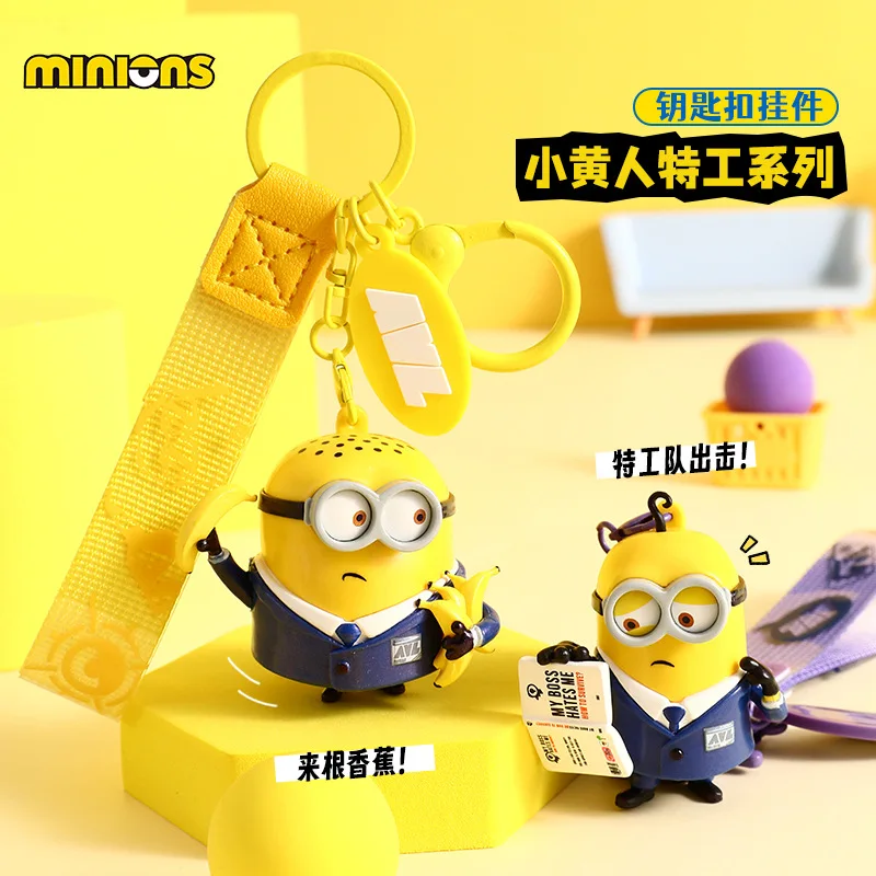 OFFICIAL Despicable Me 4 Minions AVL Keychain Jerry Dave Phil Gus Cute Bag Pendant Exclusive kids Boys Girls Christmas Gifts