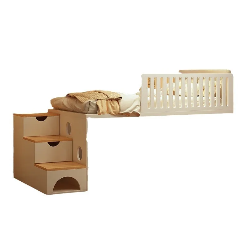 Half-height  wardrobe integrated under cabinet combination  cat nest bed pull-out wardrobe with desk bed storage