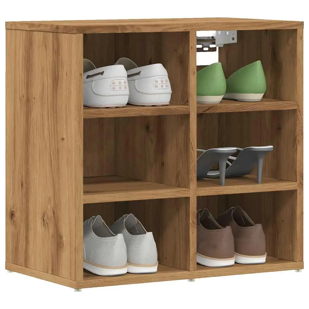 Set of 2 Artisan Oak Shoe Cabinets - 52x30x50 cm, Stylish Storage Solution for Your Home