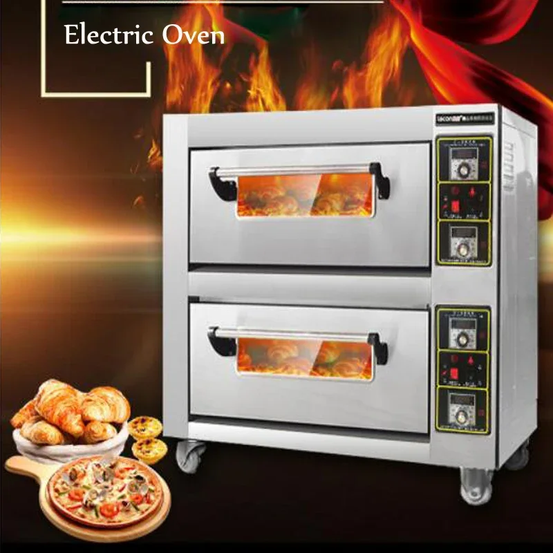 Commercial Electric oven 6800w baking oven double layers double plates baking bread cake bread Pizza machine  1pc