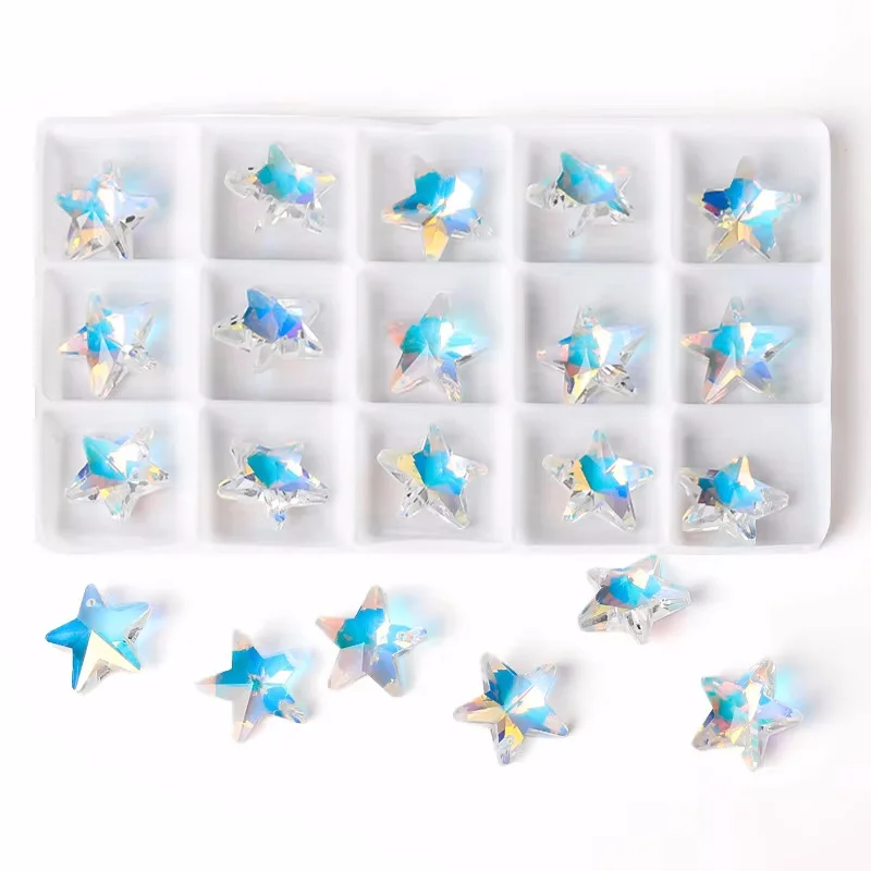 AB Color Crystal Pendants Shiny Charms Loose Beads for Necklace Bracelet Earring DIY Crafting Jewelry Accessory Making Supplies