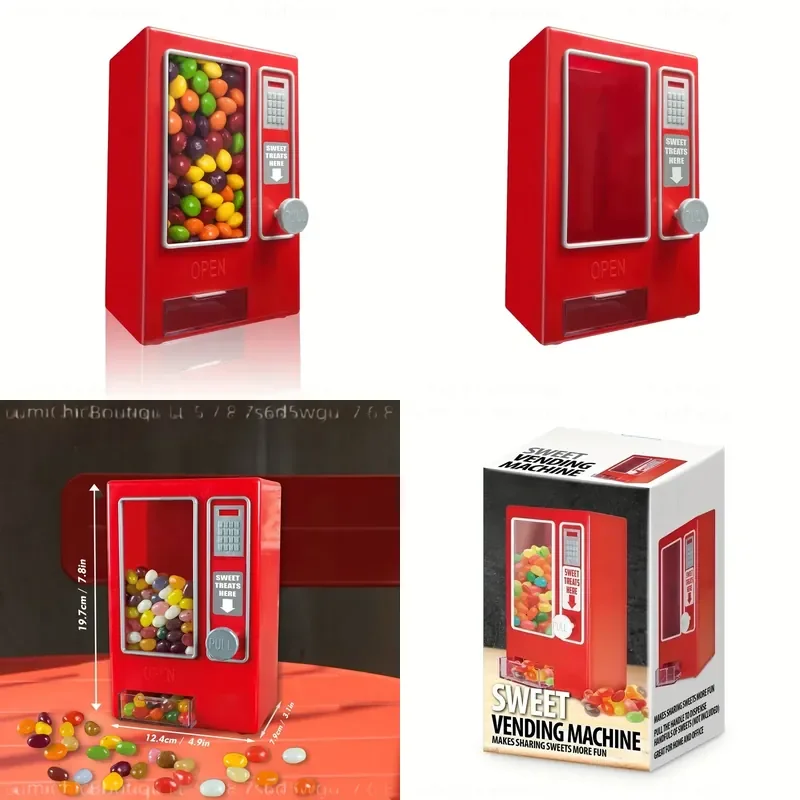 Mini Vending Machine Candy Dispenser Retro Sweets Gumball Jelly Bean Toy No Battery Needed Kids Gift Desktop Decoration