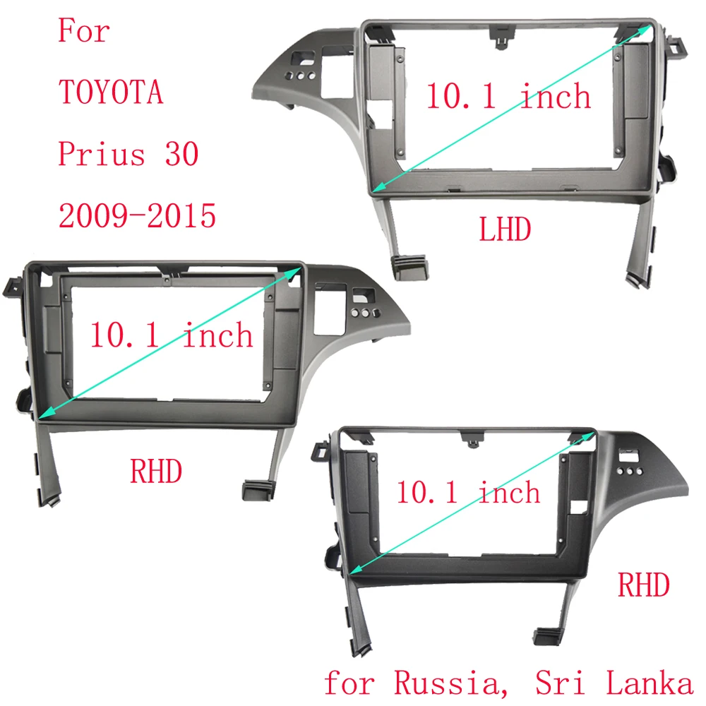 

10,1-дюймовая автомобильная рамка, адаптер для фасции, Android-радио, комплект панели для приборной панели для Toyota Prius 30 2009-2015