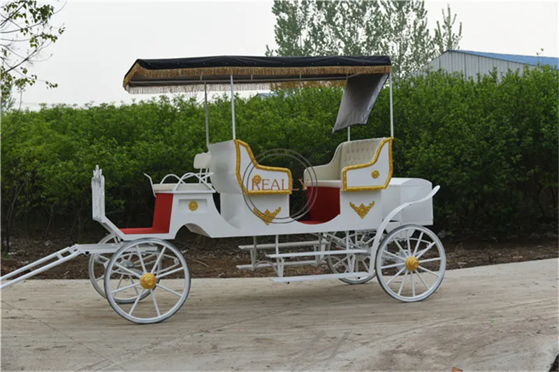 European Style Wedding Retro Sports Carriage Scenic Sightseeing Car Open Top 6 Passengers Royal Horse Carriage