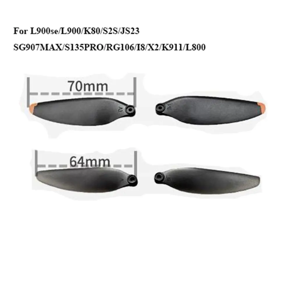 Universal Folding Propeller Blades Plastic 64mm/70mm Remote Control  Parts Black Quadcopter Spare Blade High Quality