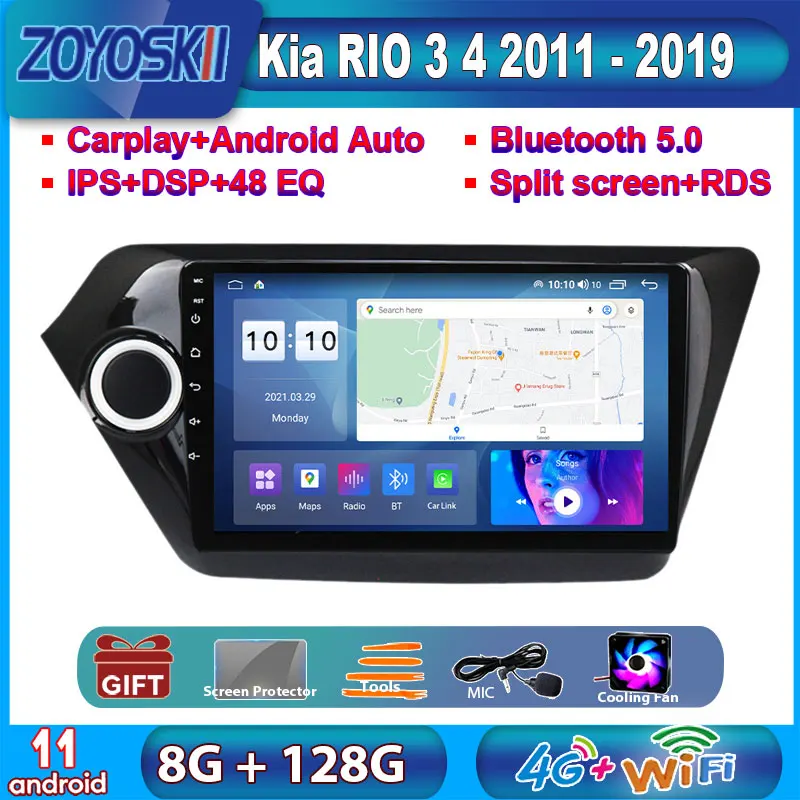 

ZOYOSKII Android 11 8G 128G for Kia k2 RIO 2011-2019 car GPS Multimedia Radio Bluetooth Navigation player 2012 2013 2014 2015