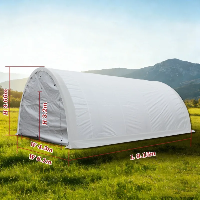 High Quality Steel Frame PVC Coated Waterproof Durable Outdoor Storage Canopy Shed for Garden Backyard Use