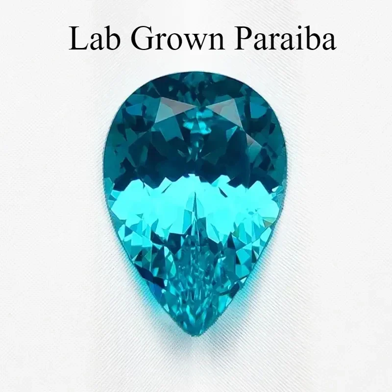 

Lab Grown Paraiba Pear Shape Tourmaline Gemstone For Diy Jewelry Making Material Selectable AGL Certificate