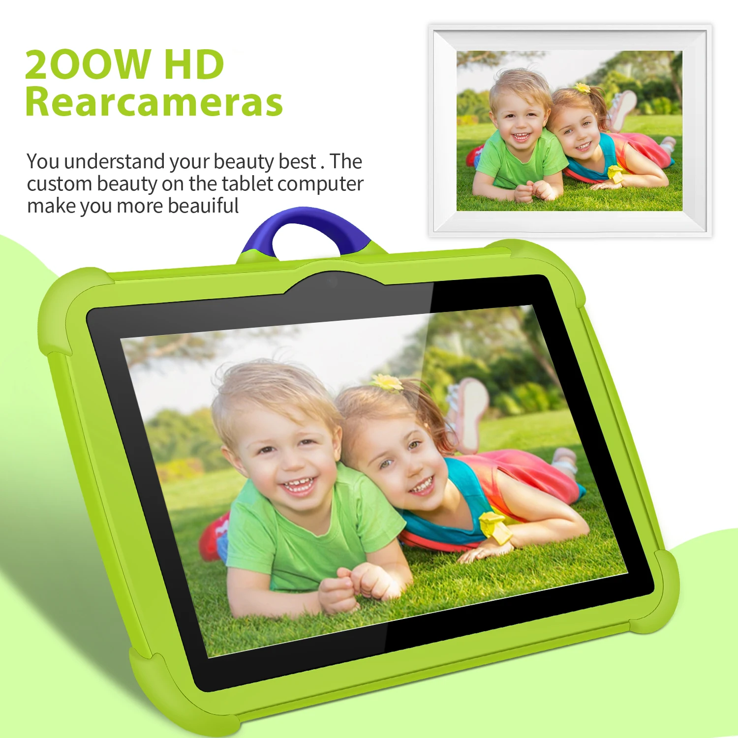 Tableta de 7 pulgadas con WiFi 5G para niños, Tablet Pc con ocho núcleos, versión Google, 4GB de RAM, 64GB de ROM, cámaras de doble arco, regalo para niños