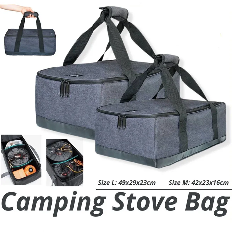 

Outdoor Camping Gas Tank Storage Bag Large Capacity Travel Tableware Bags Gas Canister Picnic Cookware Utensils Kit Organizer