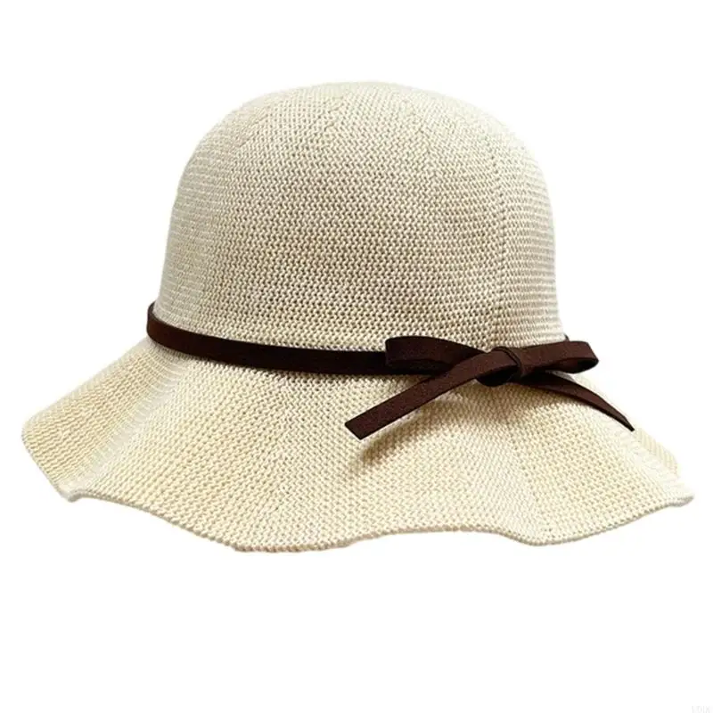 Beach Walk Sun Hat for Women with Airy Acrylic Body and Broad Shade for Travel, Garden Time, and Summer Y166