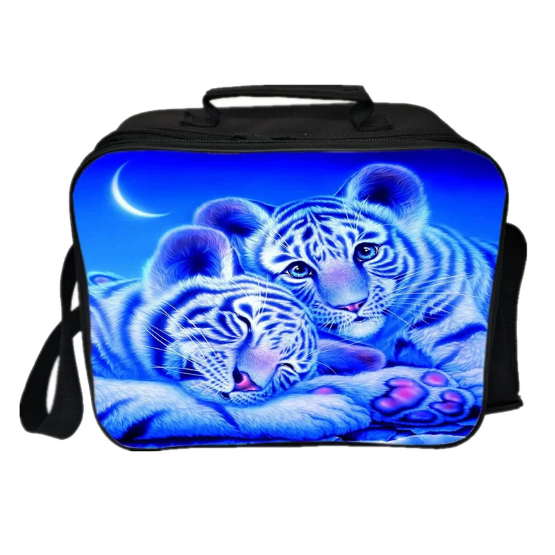 Animal Cute Lunch Bag For Children Lion Pattern Insulation Keep Temperature Lunch Box Hangbag Outdoor Picnic Food Storage Bags