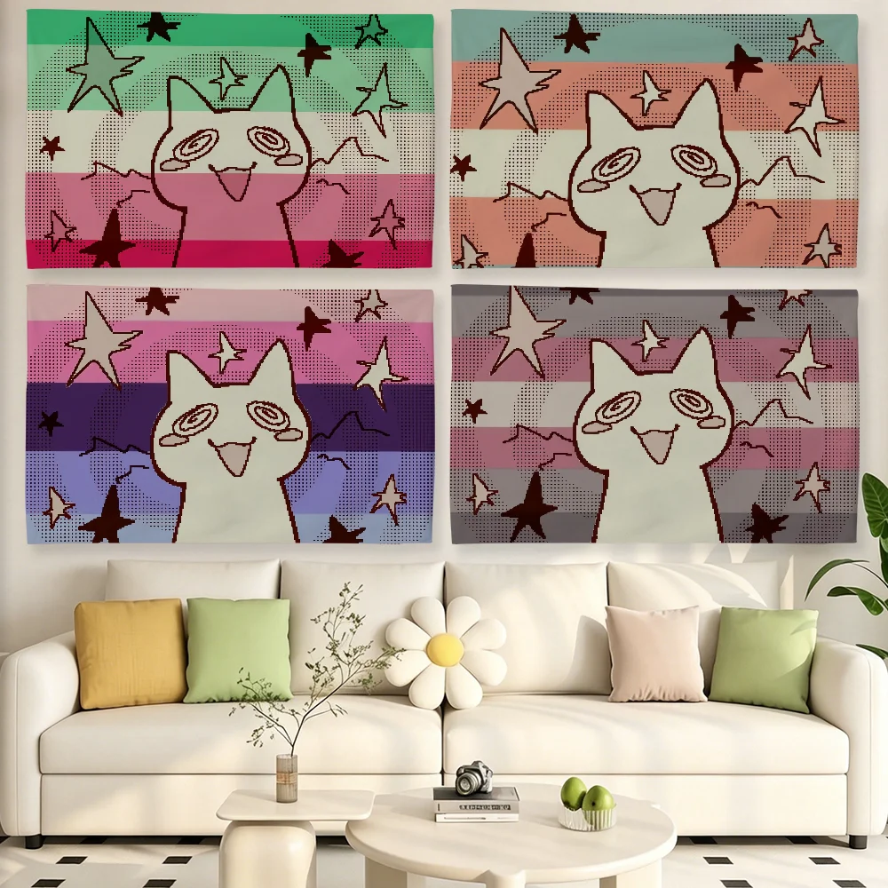 Cute Trans Pride Cat Meme flag For Living Room Home Dorm Decor Wall Outdoor Camping Party Banner Gifts