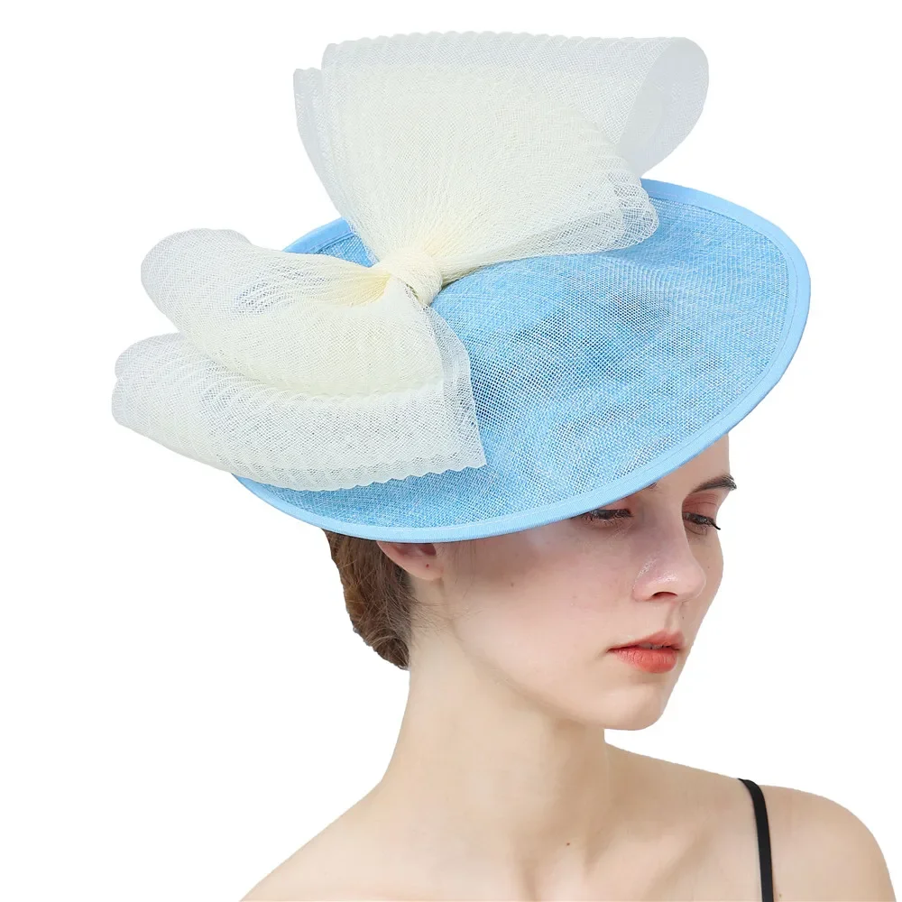 

Women Wedding Fascinator Hat Big Flower Headpiece With Headband And Hair Clip Women Elegant Race Wedding Chapeau Cap Accessory