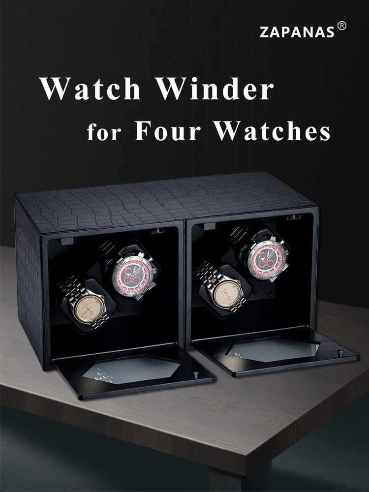 ZAPANAS ملفاف ساعة للساعات الأوتوماتيكية مع صندوق ساعات محرك Mabuchi ساعة شاكر عرض تخزين جامع